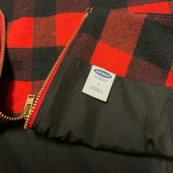 Old Navy Buffalo Plaid Mini Skirt Womens 2 Red Black Buffalo Check Casual A Line - Picture 8 of 10